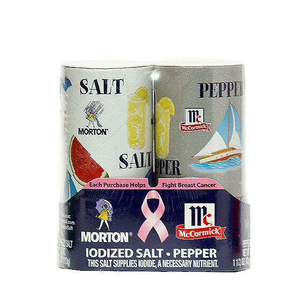 Morton iodized salt pepper 5.25oz